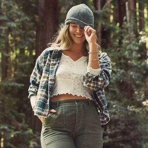 American Eagle Cozy Cabin Cropped Flannel
